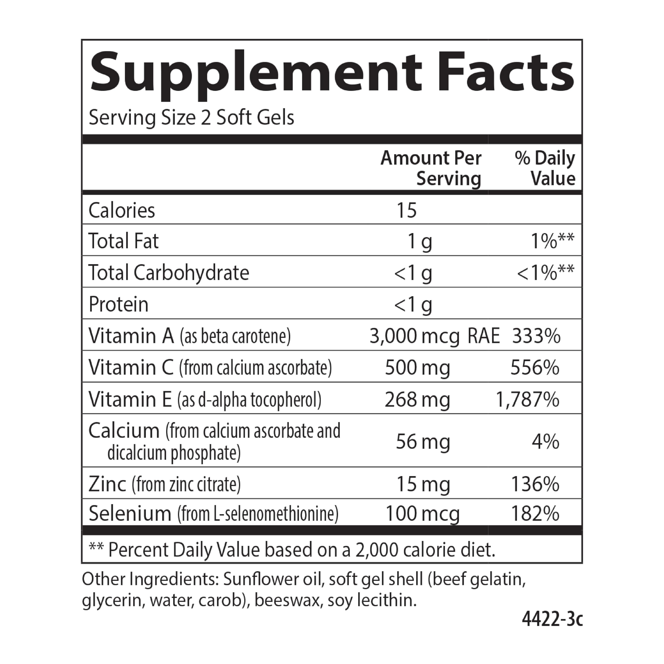 Carlson - ACES + Zn, Vitamins A, C, E + Selenium & Zinc, Cellular Health & Immune Support, Antioxidant, 180 Softgels - Image 9