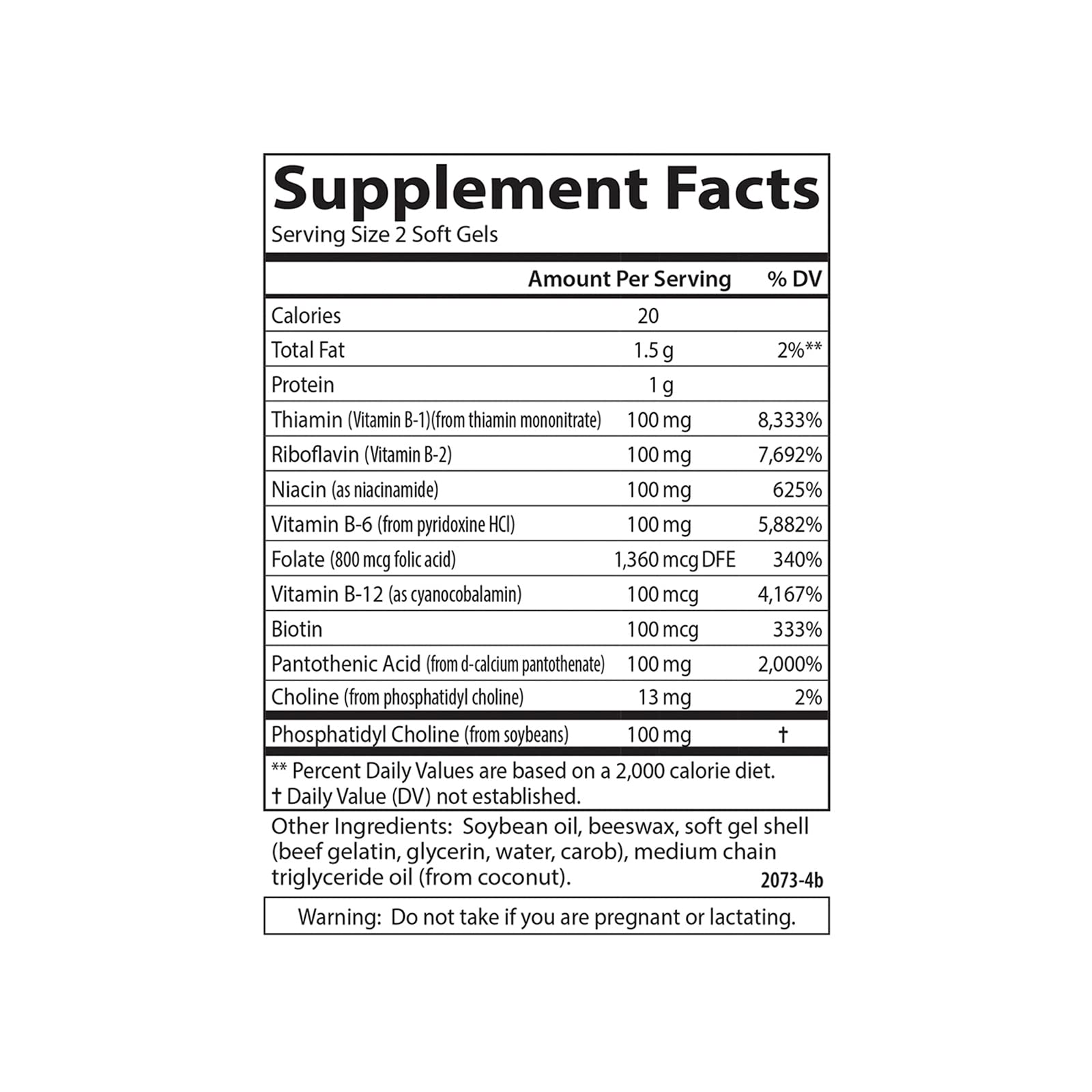 Carlson - B-100 Gels, High-Potency Vitamin B Complex, Energy Production, Cellular Support & Optimal Wellness, 100 Softgels - Image 4