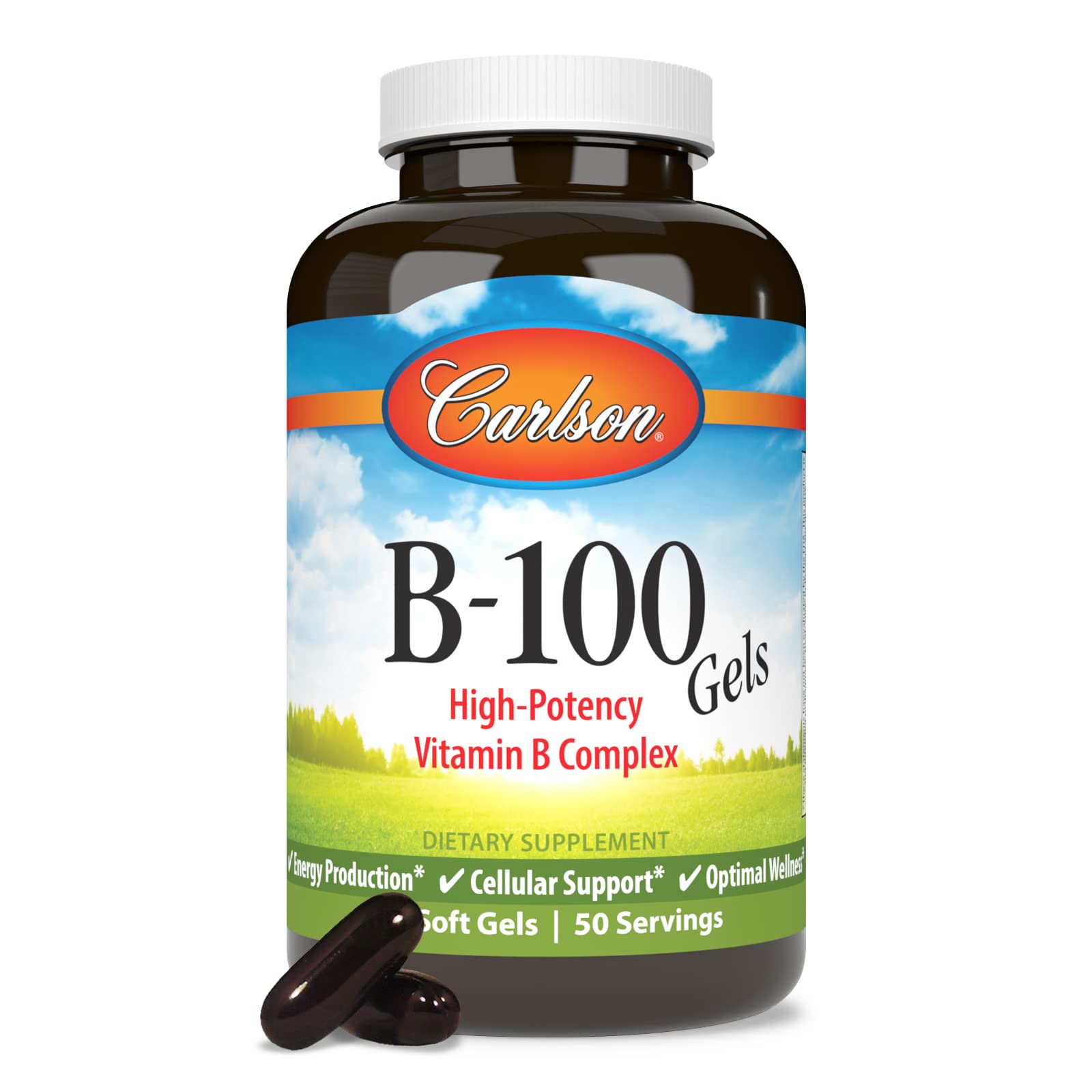 Carlson - B-100 Gels, High-Potency Vitamin B Complex, Energy Production, Cellular Support & Optimal Wellness, 100 Softgels - Image 5