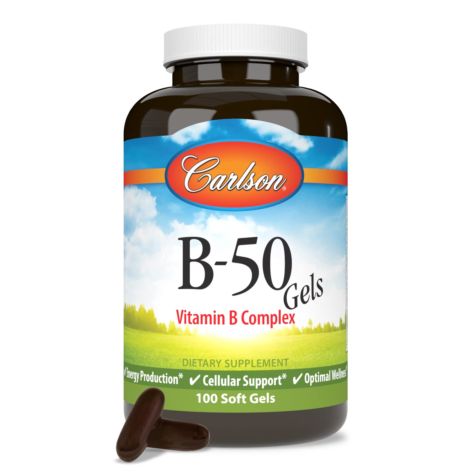 Carlson - B-50 Gels, Vitamin B Complex, Energy Production, Cellular Support & Optimal Wellness, 100 Softgels - Image 5