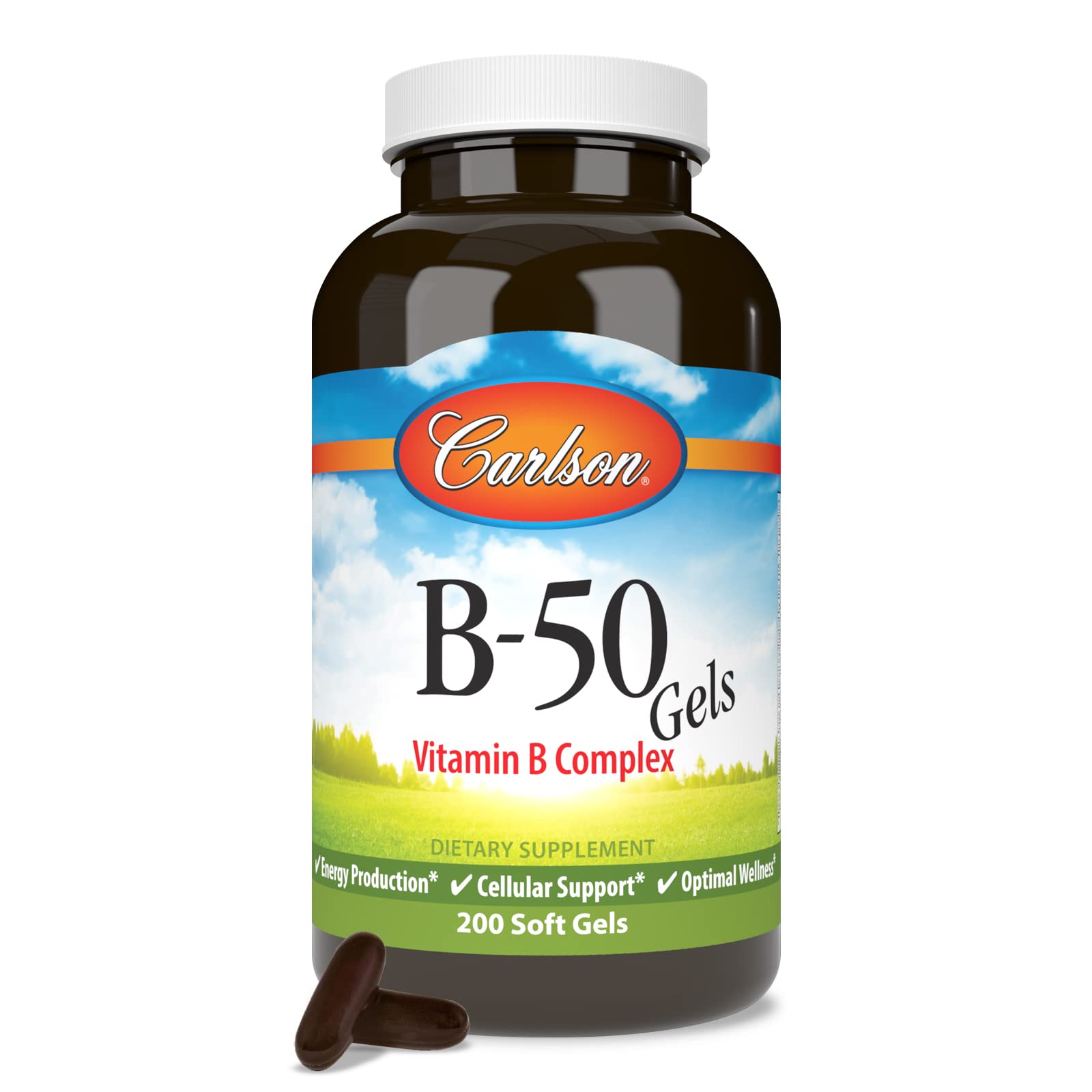 Carlson - B-50 Gels, Vitamin B Complex, Energy Production, Cellular Support & Optimal Wellness, 200 Softgels - Image 5