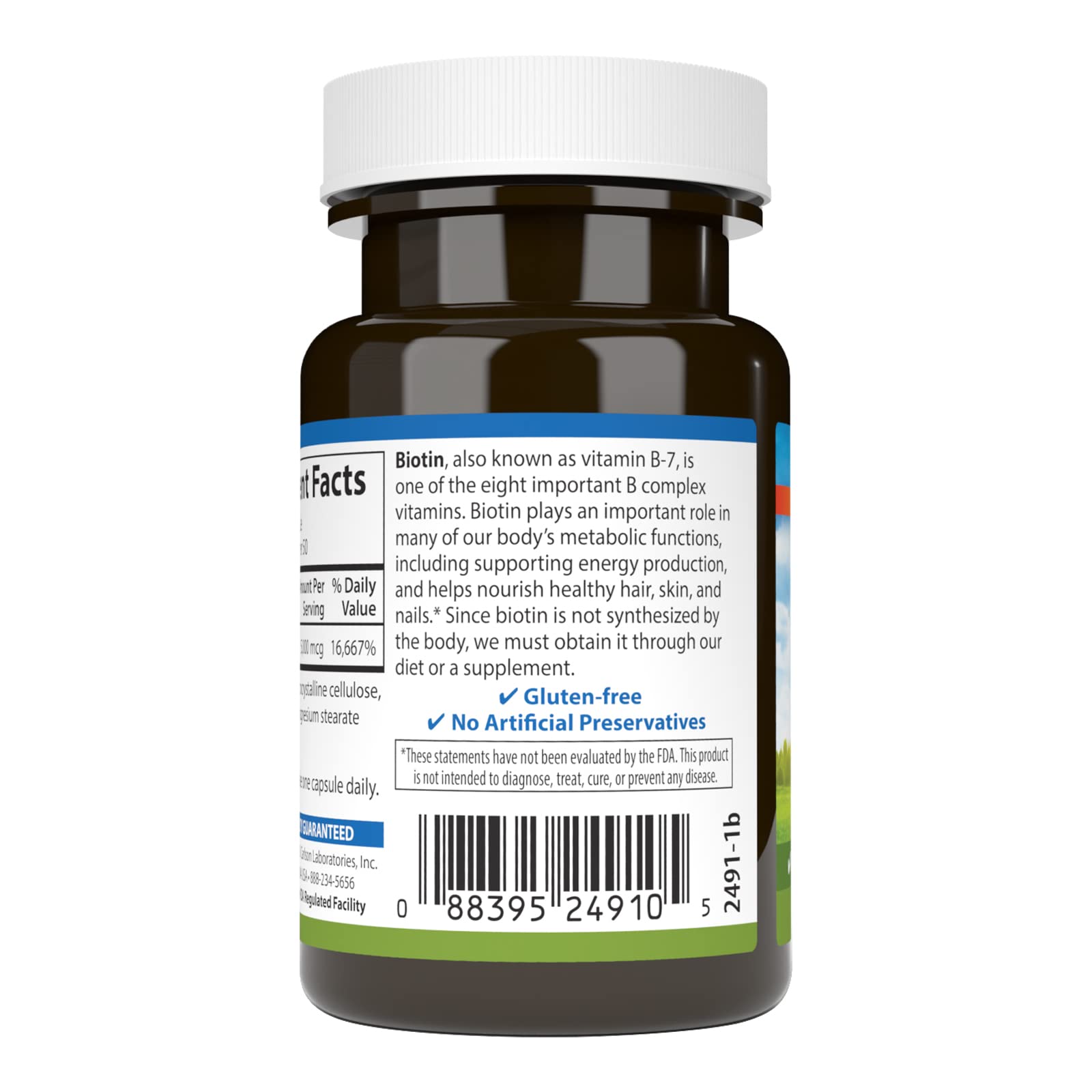 Carlson - Biotin, 5000 mcg, Healthy Hair, Strong Nails & Energy Production, 50 Capsules - Image 3