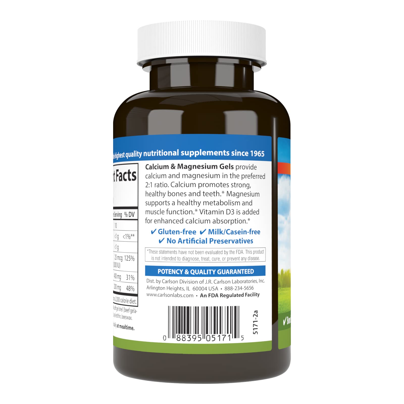 Carlson - Cal-Mag Gels, 2:1 Calcium to Magnesium Ratio, Bone Support, Energy Production, 100 Soft gels - Image 7