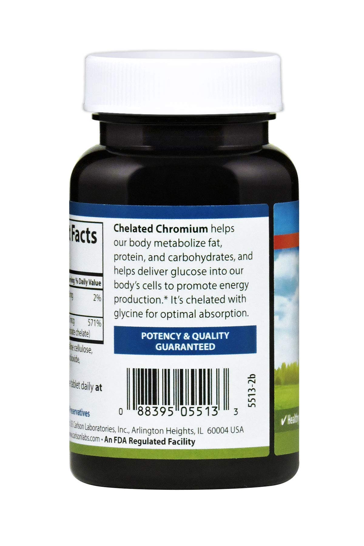 Carlson Chelated Chromium 200 mcg Superior Absorption - Healthy Metabolism Energy Production & Optimal Wellness - 300 Tablets - Image 3