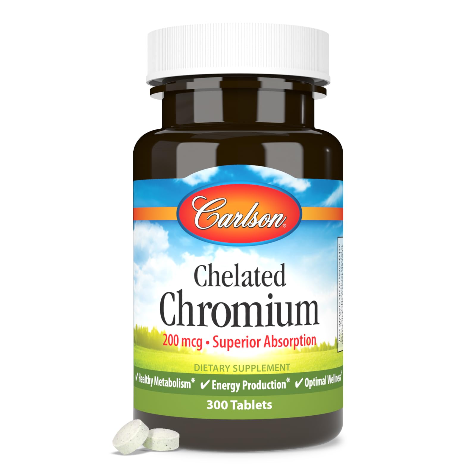 Carlson Chelated Chromium 200 mcg Superior Absorption - Healthy Metabolism Energy Production & Optimal Wellness - 300 Tablets - Image 5