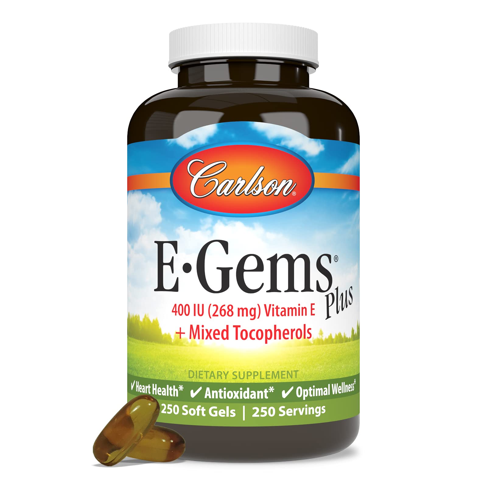 Carlson - E-Gems Plus, Natural Vitamin E 400 IU, Supports a Healthy Heart, 250 soft gels - Image 5
