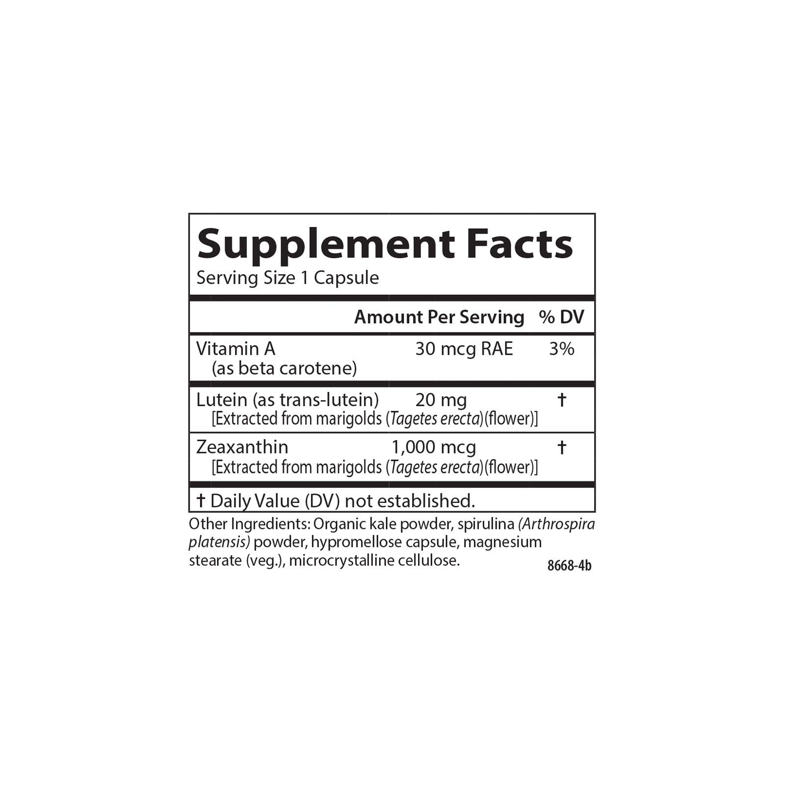 Carlson - Lutein & Greens, 20 mg, Vision Support & Eye Function, Antioxidant, 30 Vegetarian Capsules - Image 4