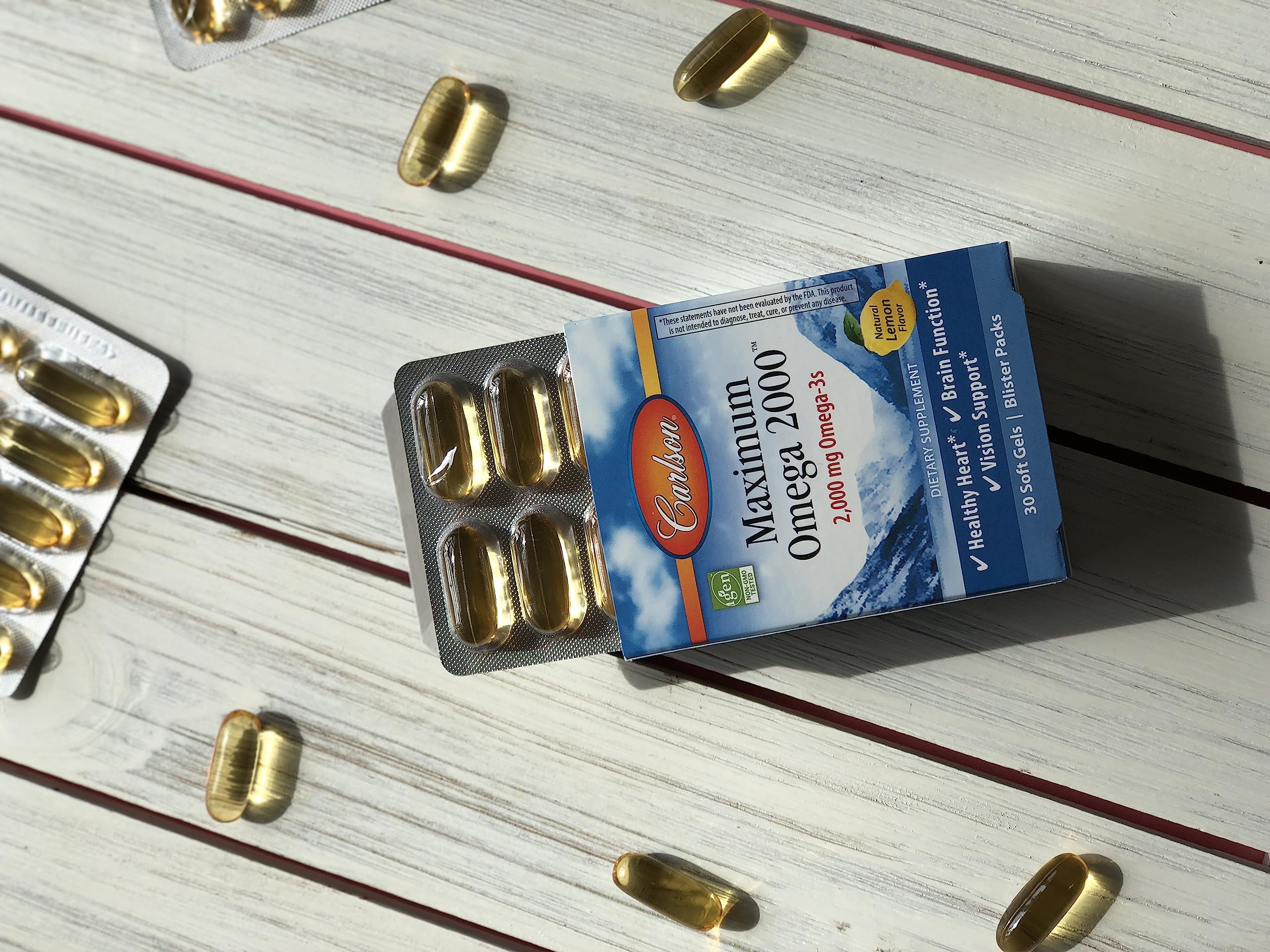 Carlson - Maximum Omega 2000 Grab + Go Packs, 2000 mg Omega-3s, Wild-Caught, Norwegian Fish Oil Supplement, Sustainably Sourced Fish Oil Capsules, Lemon, 30 Softgel Pack - Image 3