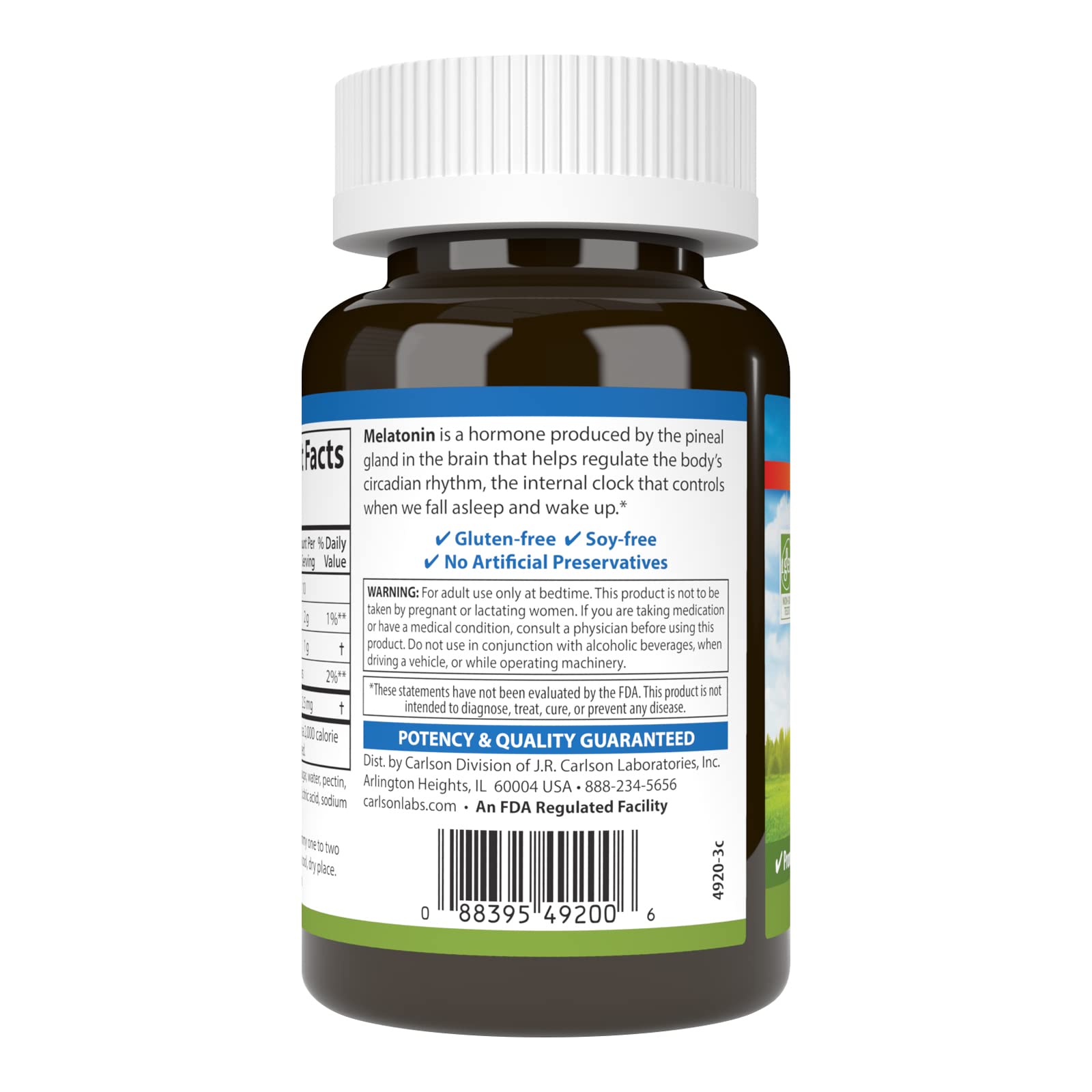 Carlson - Melatonin Gummies, 2.5 mg, Healthy Sleep, Promotes Relaxation, Natural Strawberry Flavor, 60 Gummies - Image 7