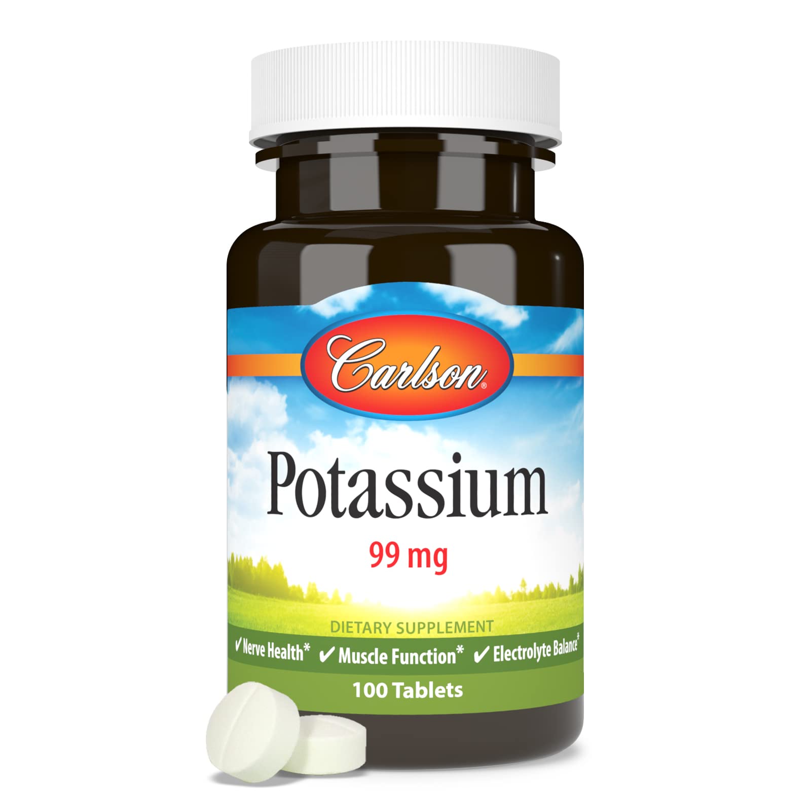 Carlson - Potassium, 99 mg, Promotes Nerve Health & Muscle Function, 100 Tablets - Image 5