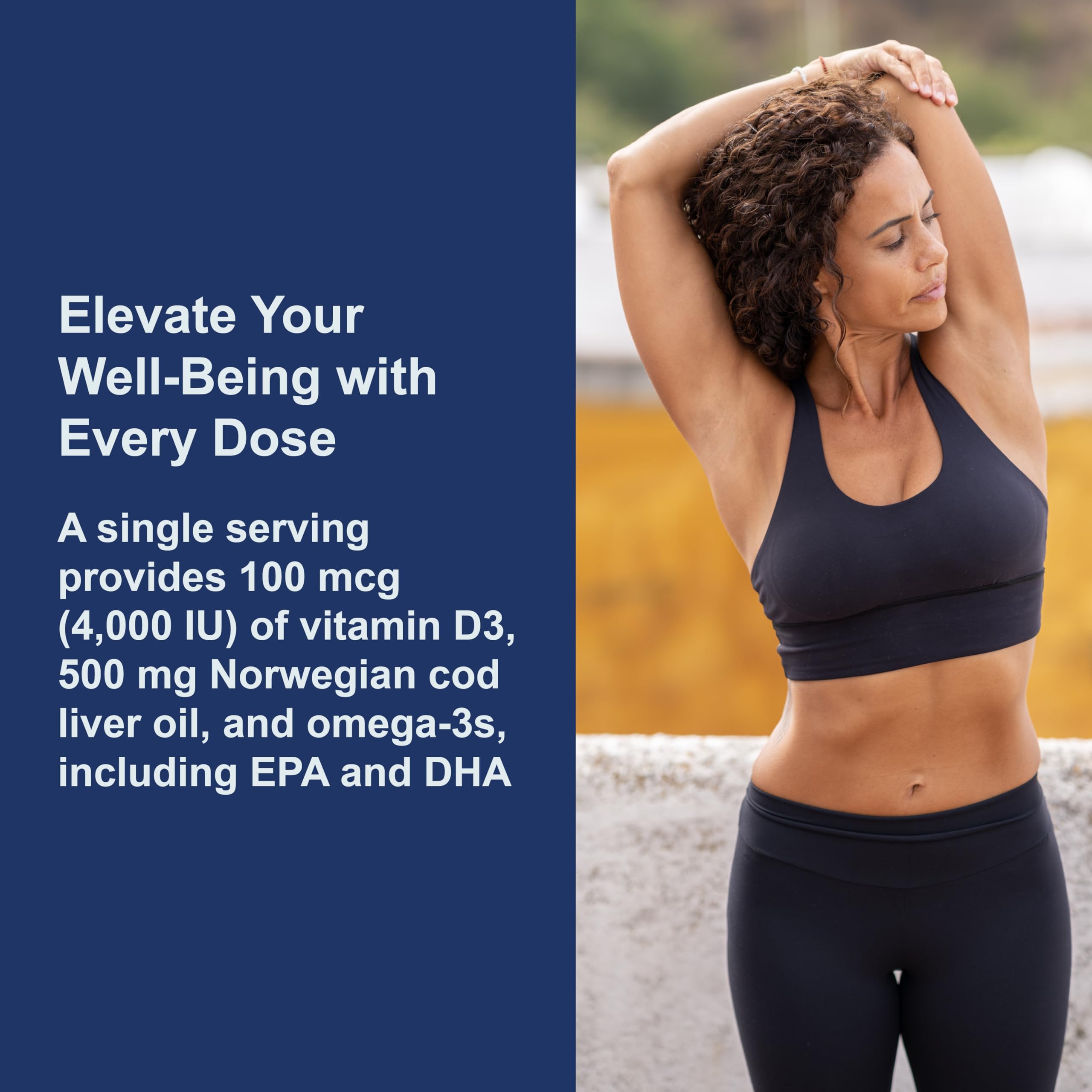 Carlson - Solar D Gems, Vitamin D3 and Omega-3 Supplement, 4000 IU (100 mcg) D3, 115 mg Omega-3 EPA and DHA, Vitamin D Fish Oil Capsule, Bone & Immune Health, Vitamin D Supplement, Lemon, 120 Softgels - Image 5