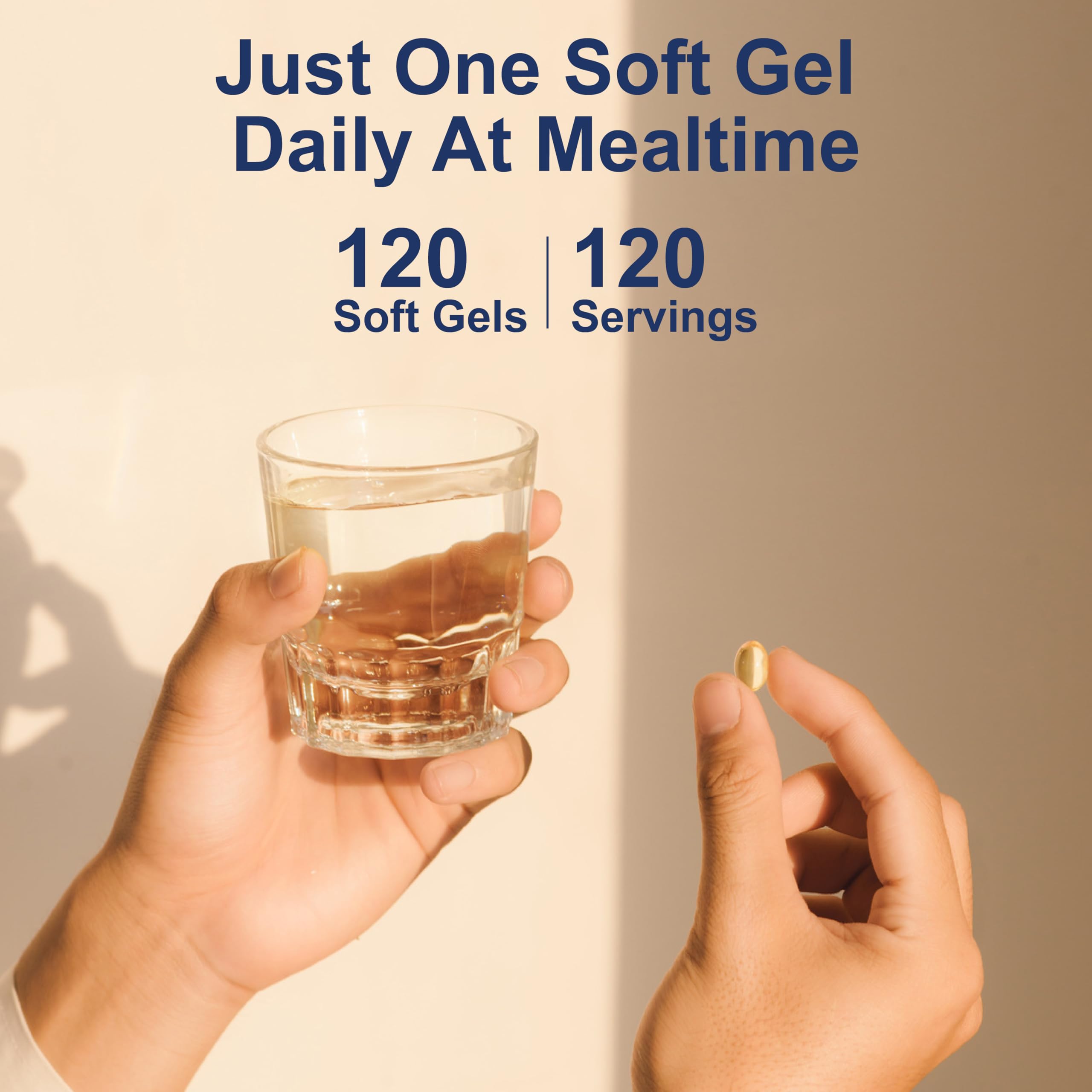 Carlson - Solar D Gems, Vitamin D3 and Omega-3 Supplement, 4000 IU (100 mcg) D3, 115 mg Omega-3 EPA and DHA, Vitamin D Fish Oil Capsule, Bone & Immune Health, Vitamin D Supplement, Lemon, 120 Softgels - Image 6