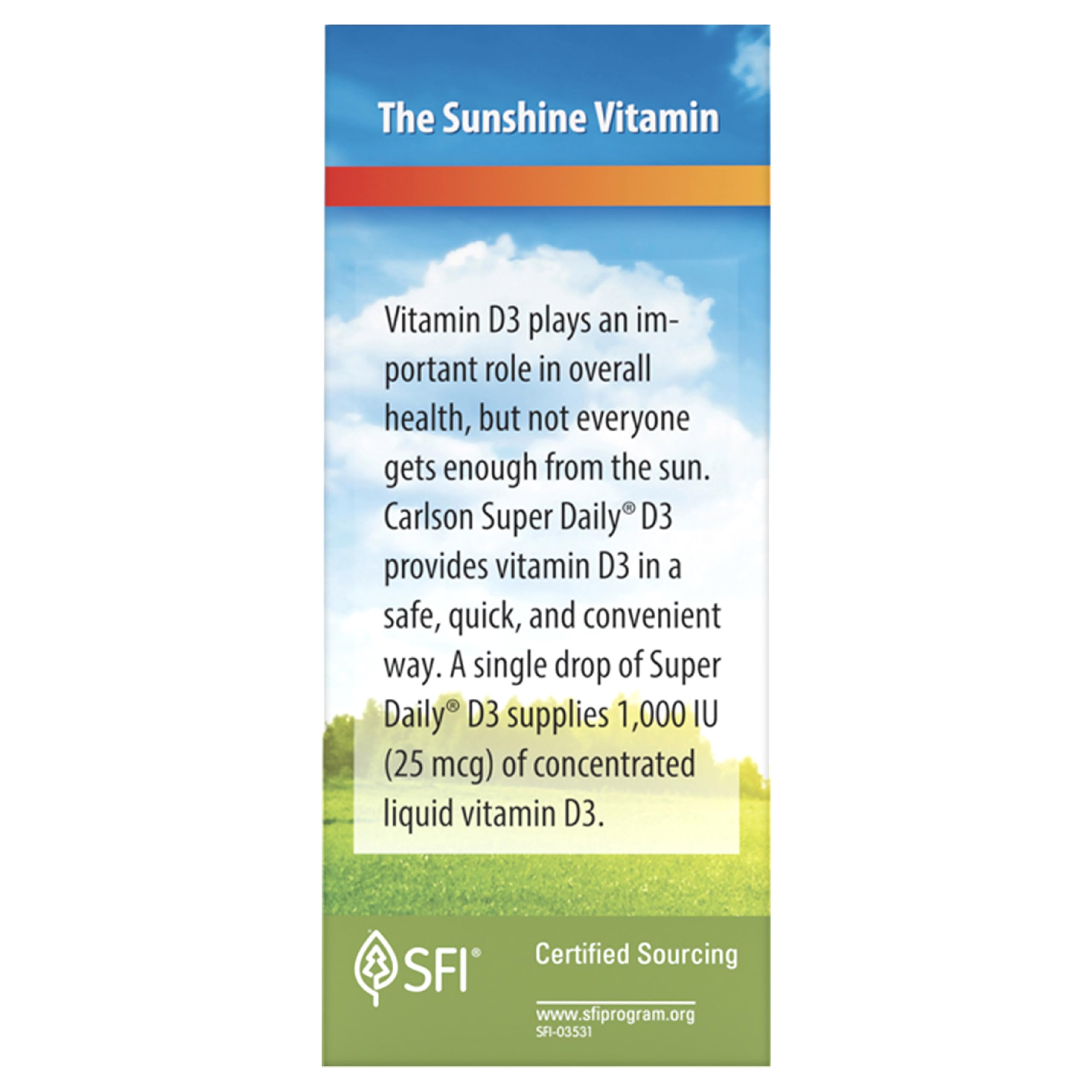 Carlson - Super Daily D3, Vitamin D Drops, 1,000 IU (25 mcg) per Drop, 1-Year Supply, Vitamin D3 Liquid, Heart & Immune Health, Vegetarian, Liquid Vitamin D3 Drops, Unflavored, 365 Drops - Image 9