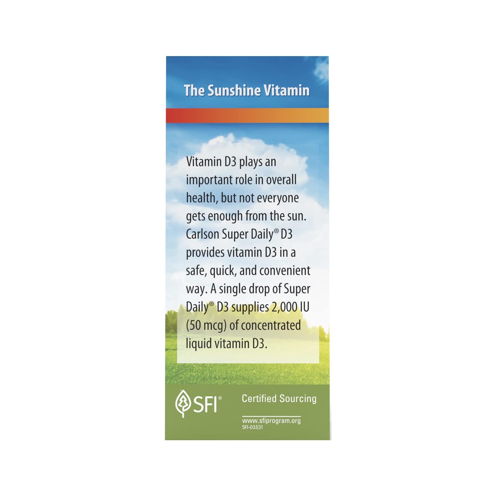 Carlson - Super Daily D3, Vitamin D Drops, 2,000 IU per Drop, 1-Year Supply, Vitamin D3 Liquid, Heart & Immune Health, Vegetarian, Liquid Vitamin D Drops, Unflavored, 365 Drops - Image 3