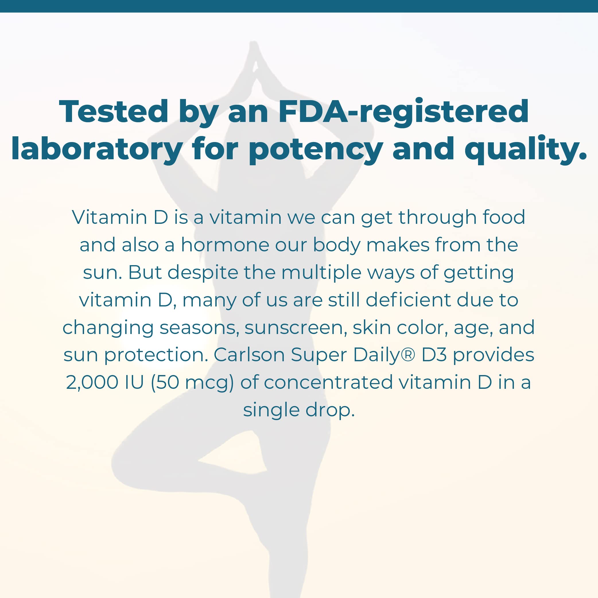 Carlson - Super Daily D3, Vitamin D Drops, 2,000 IU per Drop, 1-Year Supply, Vitamin D3 Liquid, Heart & Immune Health, Vegetarian, Liquid Vitamin D Drops, Unflavored, 365 Drops - Image 7