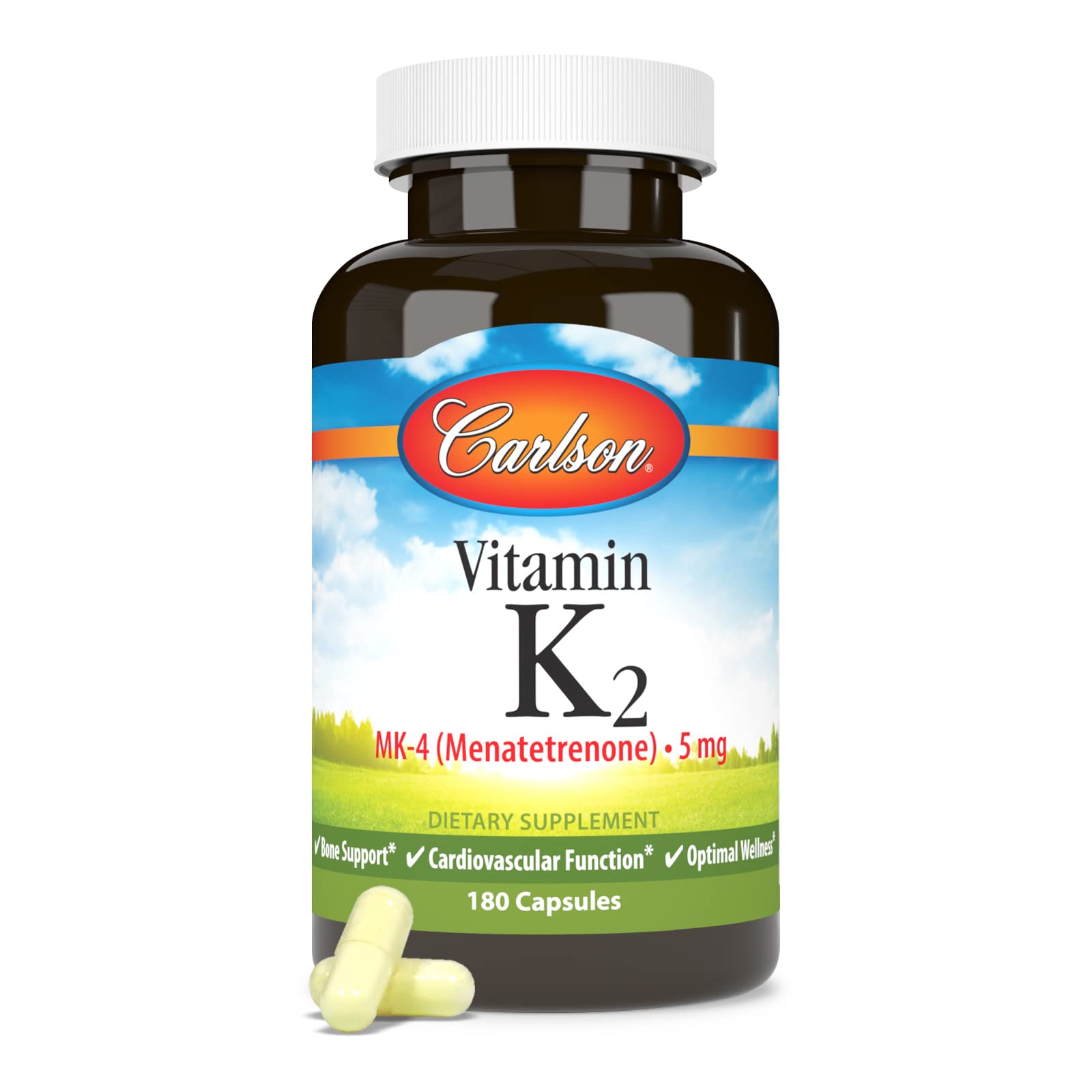 Carlson - Vitamin K2 MK-4 (Menatetrenone), 5 mg, Vitamin K Supplement, Bone Support, K2 Vitamin, Soy-Free, Vitamin K-2, 180 Capsules - Image 5