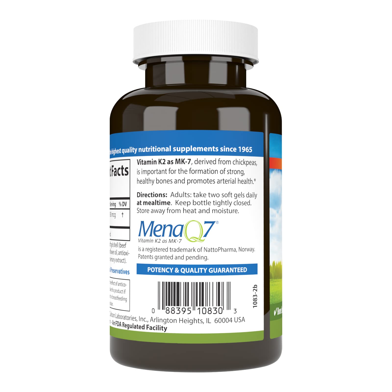 Carlson - Vitamin K2 MK-7 (Menaquinone), 180 mcg, Bone Support, Calcium Bioavailability, K2 Vitamin, Vitamin K-2, 180 Softgels - Image 3