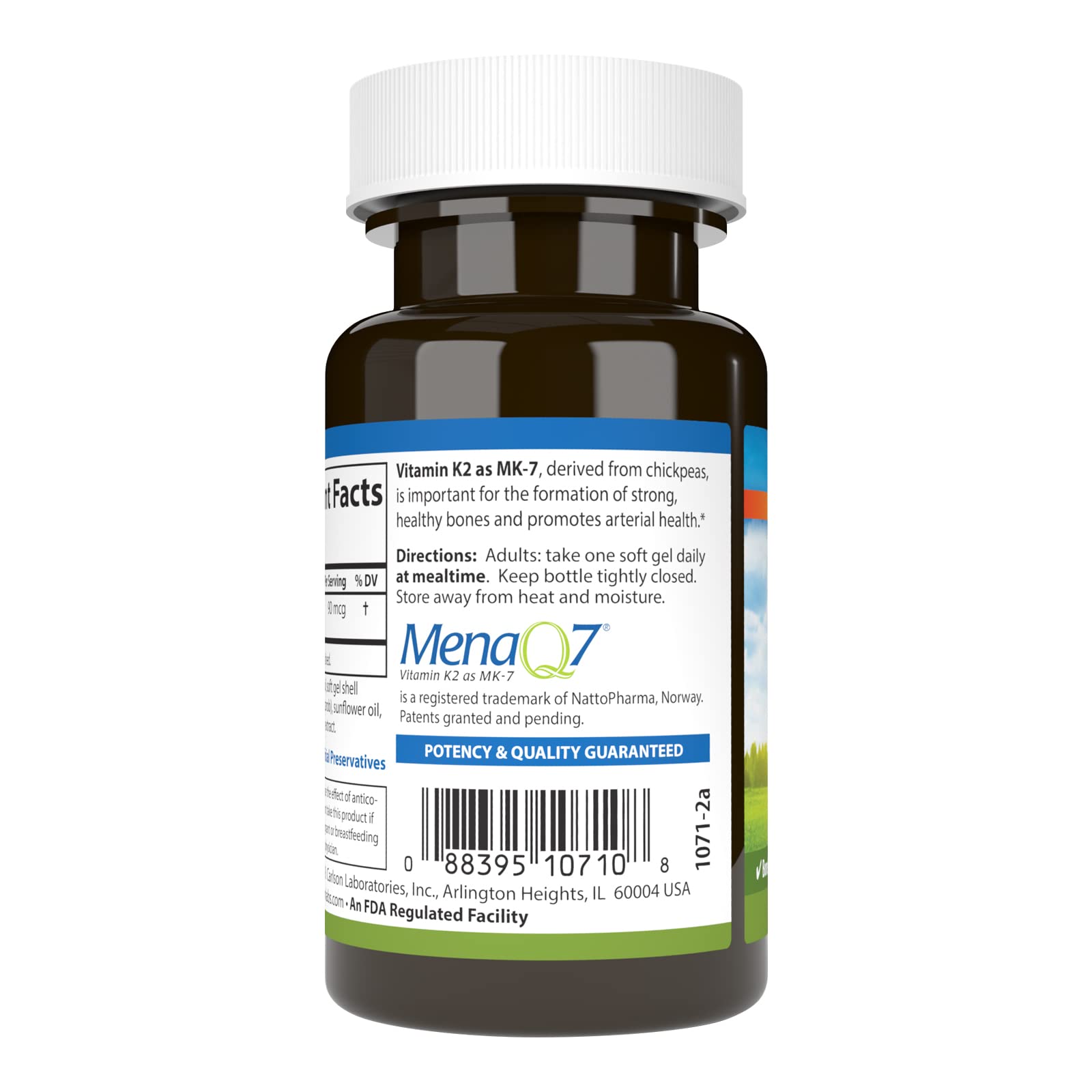 Carlson - Vitamin K2 MK-7 (Menaquinone), 90 mcg, Bone Support, Calcium Bioavailability, K2 Vitamin, Vitamin K-2, 60 Softgels - Image 3